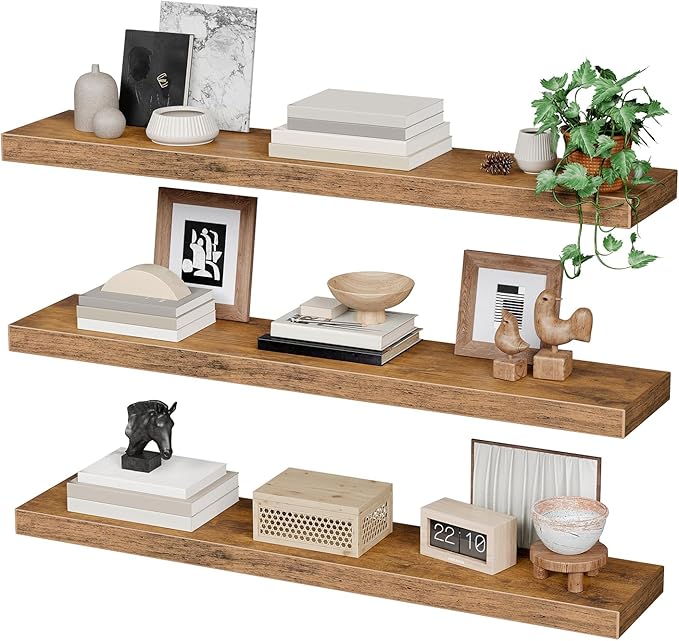 RALGEND Floating Shelves for Wall, 39.4" Long Wall Shelf Set of 3