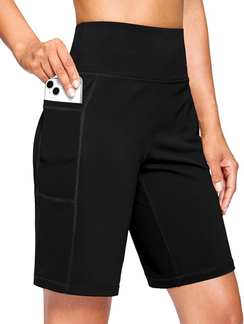 G Gradual Women's Bermuda Shorts - High Waisted Athletic Knee-Length with Pockets | 7''/9'' Sizes