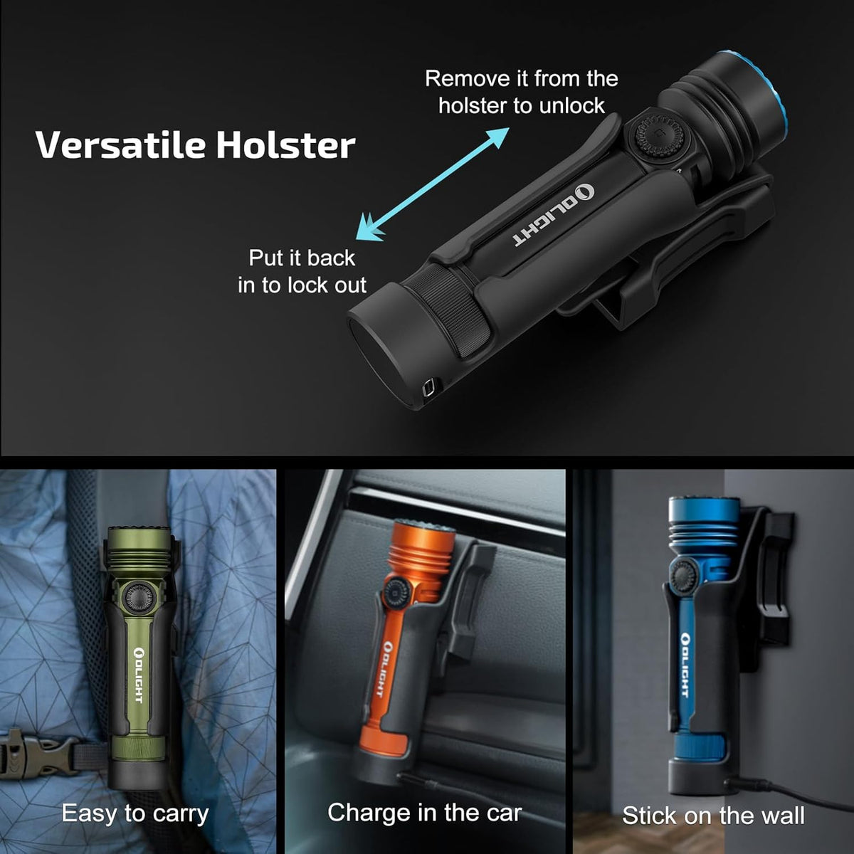 OLIGHT Seeker 4 Pro Rechargeable Flashlight - 4600 Lumens Bright Light | Waterproof IPX8 for Camping & Emergencies (Midnight Blue Cool White)
