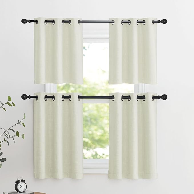NICETOWN 30 Inch Length Curtain Valances, 2 Panels Blackout Thermal Insulating