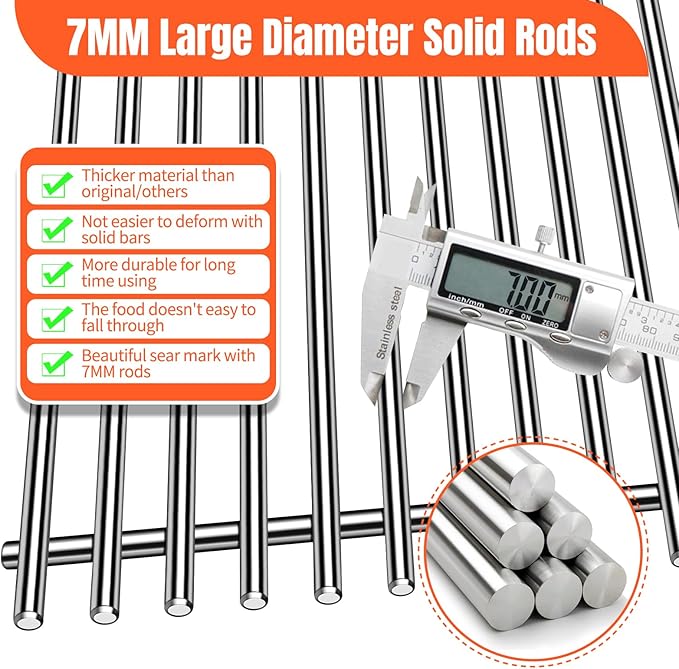 Stainless Steel Grill Flavorizer Bar Heat Plates with 2 Pack Grates BBQ Gas Grill Replacement Parts for Weber Genesis II 300 Series Genesis II E-310 E-315 E-330 E-335 S-310 S-335 Gas Grill