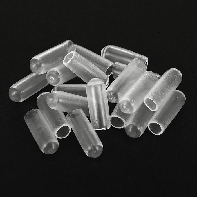 uxcell 20pcs Rubber End Caps 5.5mm ID Vinyl Round Tube Bolt Cap Cover Thread Protectors Clear