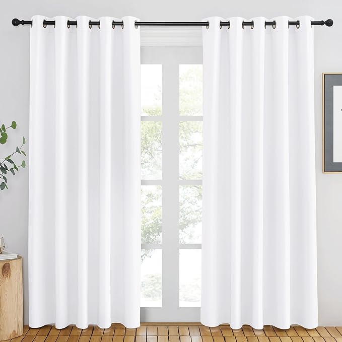NICETOWN White Room Darkening Curtain 84 inches Long