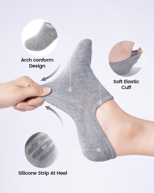 IDEGG No Show Socks - Anti-Slip Low Cut Ankle Socks for Men & Women | Comfortable Invisible Liner