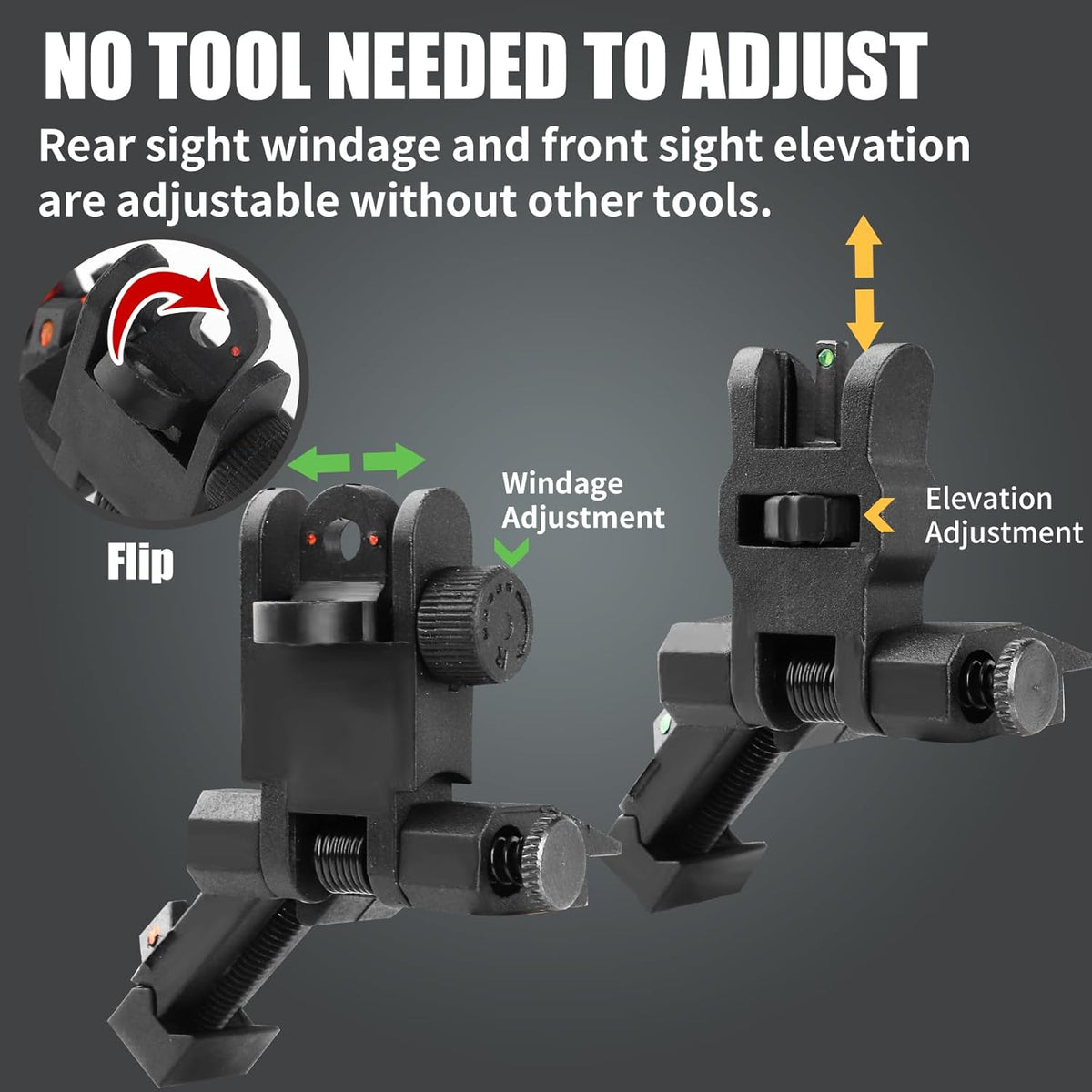 ZBULAR 45-Degree Offset Fiber Optic Sights - Enhanced Accuracy & Quick Target Acquisition