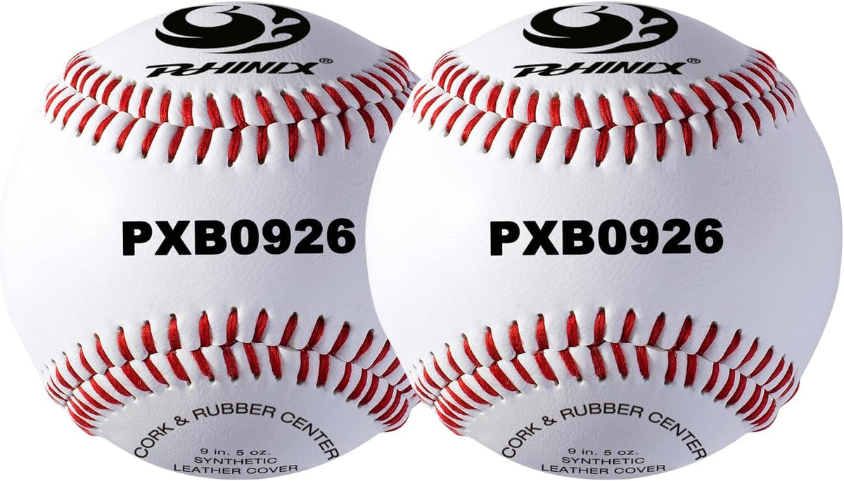 PHINIX Synthetic Leather Baseballs - Durable Composite Cork Core for Practice & Recreation