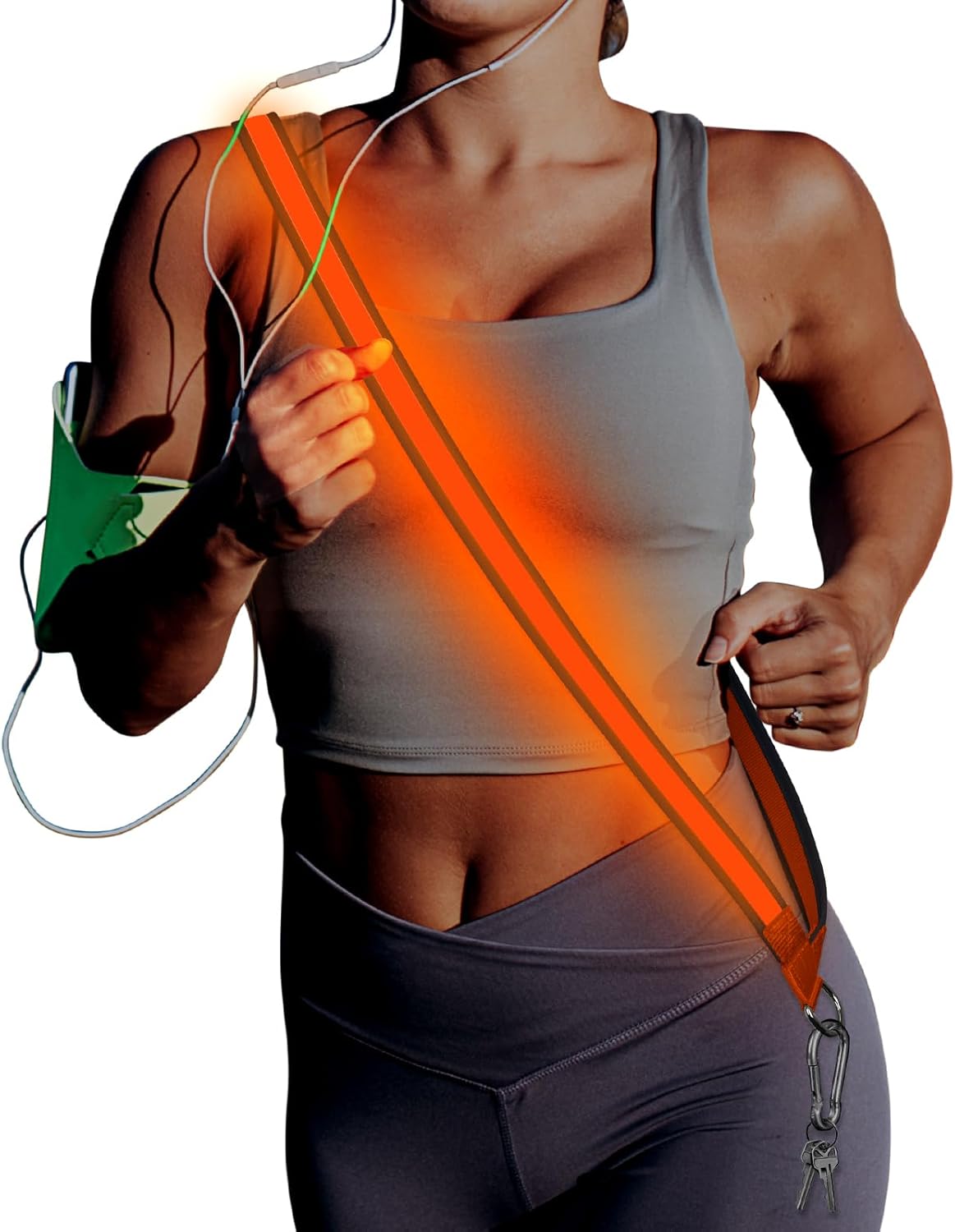 Skiennix Reflective Walking Gear - USB Rechargeable LED Sash for High Visibility Night Safety | Ideal for Jogging & Biking