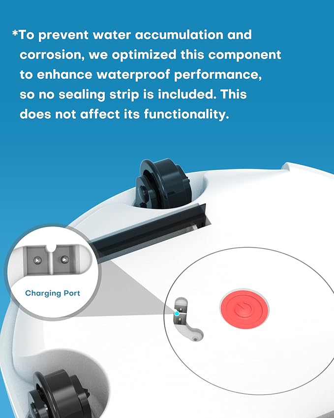 (2026 Upgrade) Cordless Robotic Pool Cleaner, Lasts 80 Min, Automatic Vacuum for Above-Ground Pools up to 645 Sq.ft,Portable, Self-Parking (Transparent Blue)