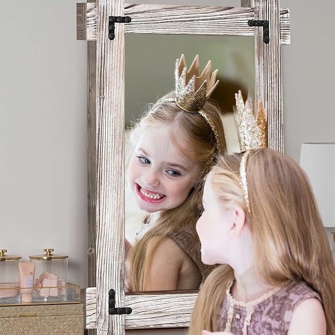 MeMoreCool White Farmhouse Bathroom Mirror 24x36 Inch, Wood Framed Decorative