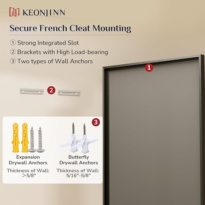Keonjinn Black Bathroom Mirrors