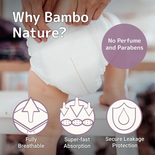 Bambo Nature Eco-Friendly Baby Diapers - Size 5 (27-40 Lbs) | 25 Count Pack