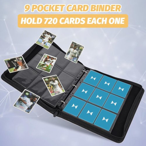GERMUN 720 Card Binder - Premium 9 Pocket Double-Sided Album for MTG, TCG & Sports Cards | Red