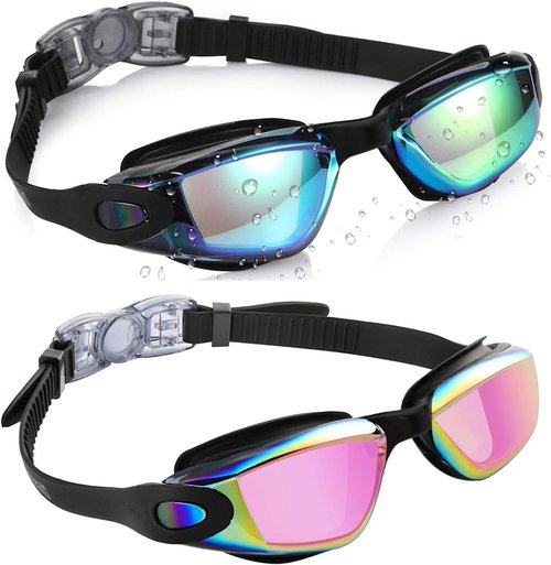 Aegend Kids Swim Goggles - Pack of 2 Comfortable & Durable Goggles for Ages 3-14