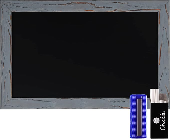 HBCY Creations Rustic Grey Magnetic Wall Chalkboard, Small Size 11" x 17"