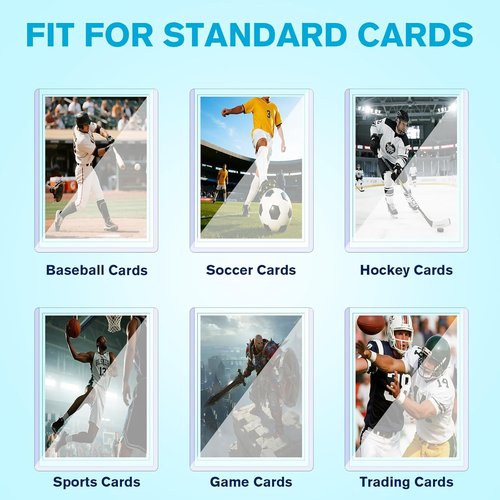 600 Plastic Trading Card Protectors - 300 Hard & 300 Soft Sleeves | 35pt Rigid 3"x4" Clear Holders