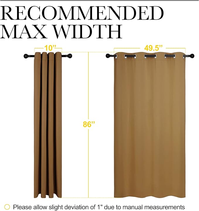 NICETOWN Sleek Blackout Curtains 86 inches Length