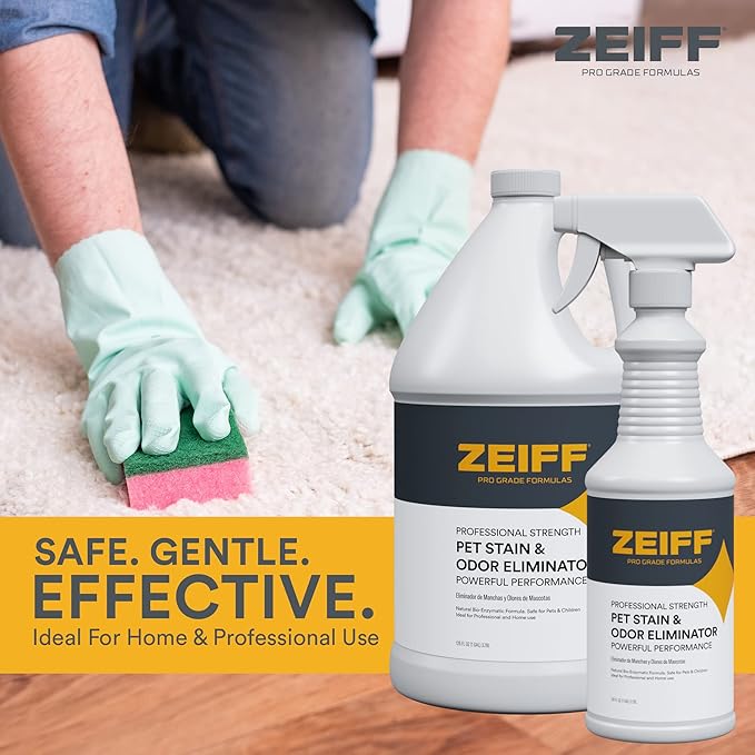 Pet Stain and Odor Remover - Pet Odor Eliminator for Home and Professional Use - Pet Urine Enzyme Cleaner to Break Up Tough Stains - Carpet Stain Remover for Dog Urine and Cat Pee, Feces, Fluids