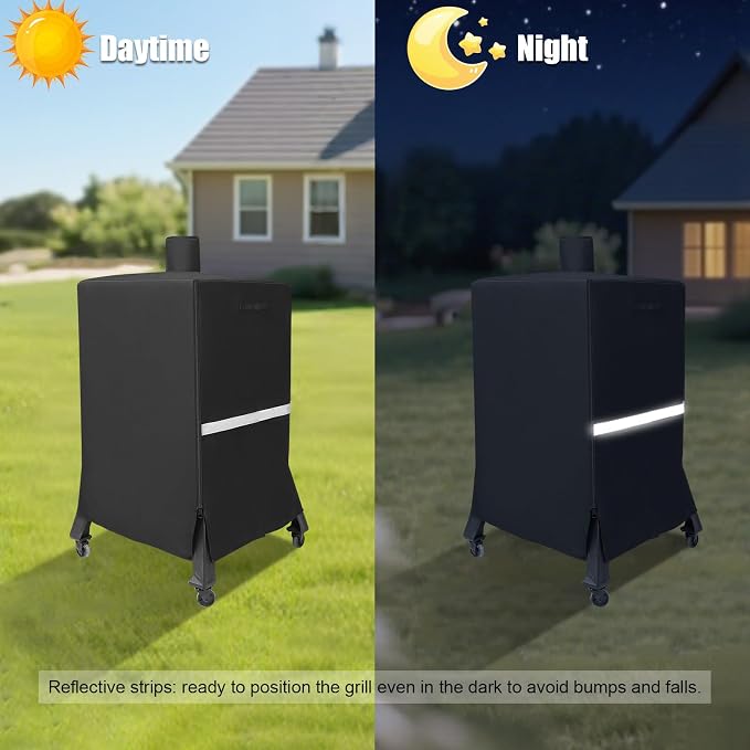 QuliMetal Vertical Smoker Cover for Pit Boss 4/5/7 Series Vertical Smokers, PBV4PS1, PBV5PW1, PBV4PS2, PBV5P1, Pro Series 4/5/7 Vertical Pellet Smokers, Heavy Duty Pellet Grill Cover for Pitboss 73550