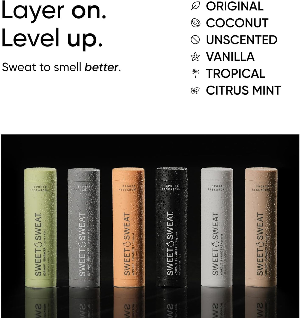 Sports Research Sweet Sweat Workout Enhancer Gel - Maximize Exercise & Boost Sweat - 6.4oz Stick