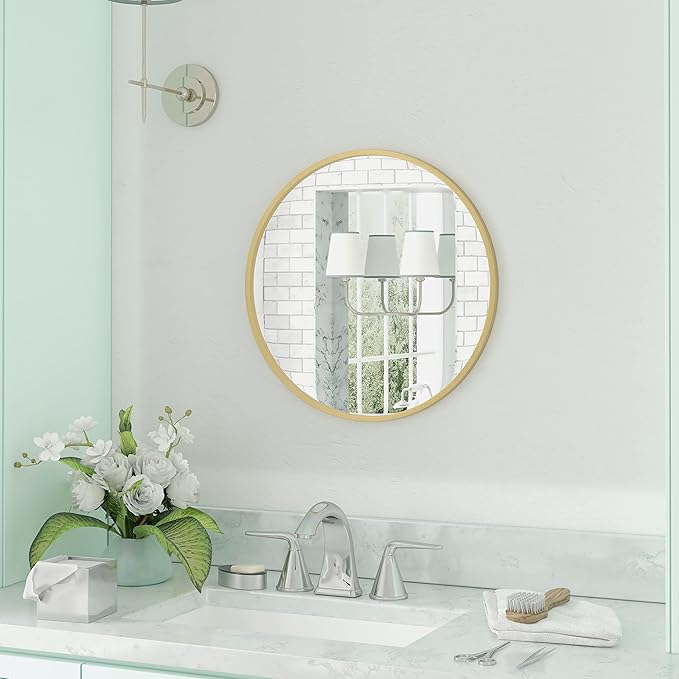 Gold Circle Wall Mirror 24 Inch Round Wall Mirror
