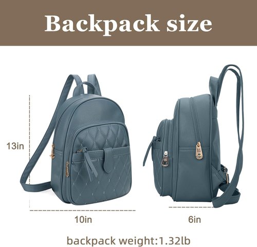 Montana West Anti-Theft Backpack Purse Set - 3 Pcs Small Quilted Design for Women