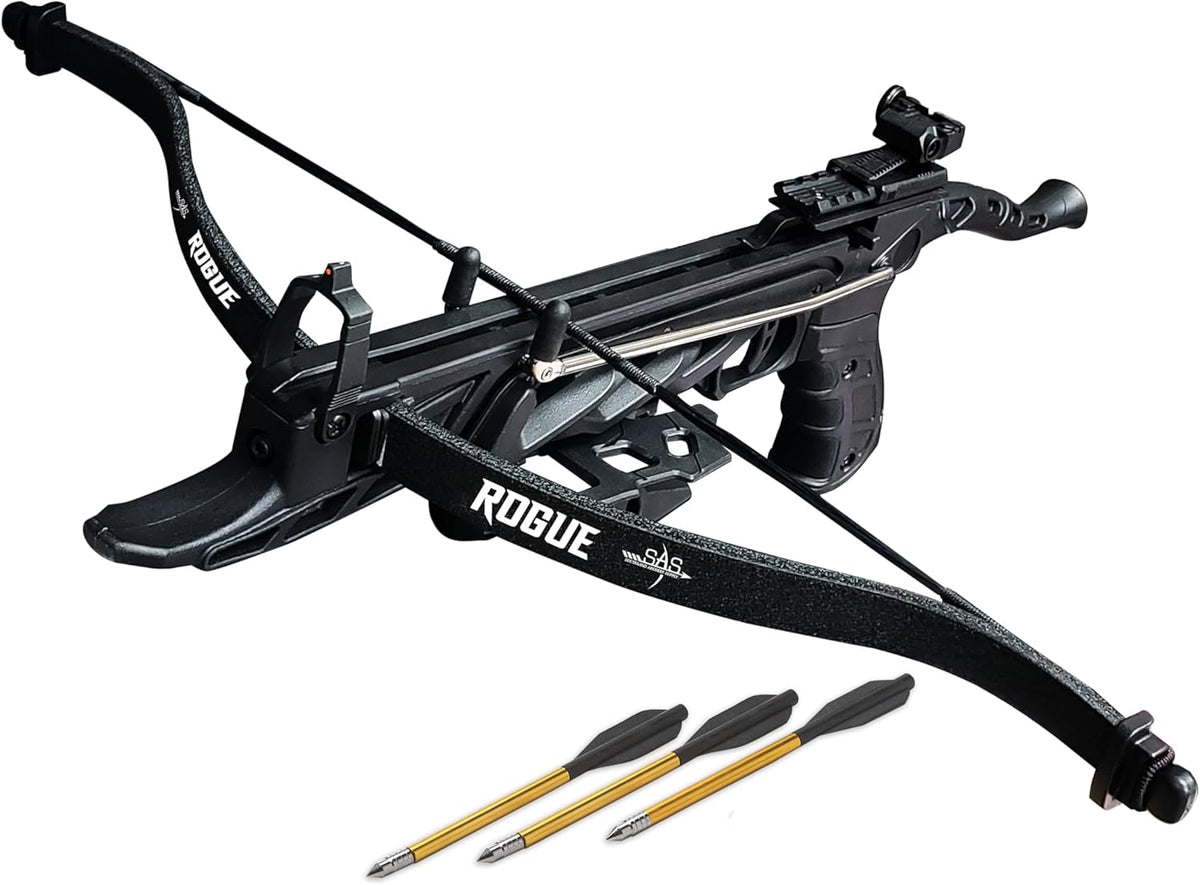 SAS Rogue 80 lb Self-Cocking Pistol Crossbow - Compact Design for Easy Handling