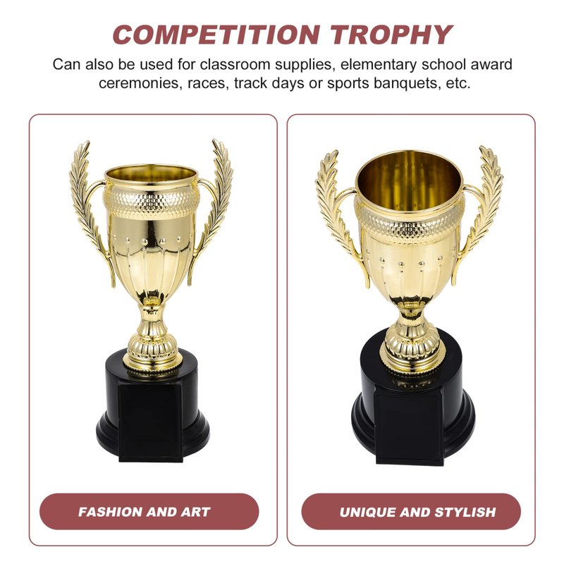 9.06" Plastic Gold Trophy Cup Sports Award Trophies Set Trophy Cup Winner Award Prize for Kids Sports Competitions School Field Day Ceremonies