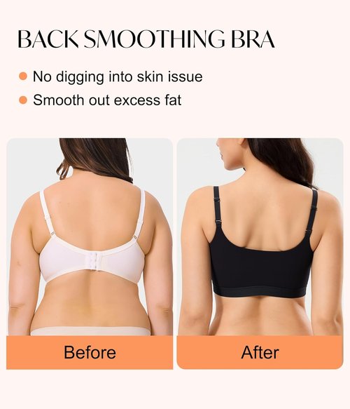 CYDREAM Wireless Zip Front Bra - Comfortable Full Coverage with Back Smoothing | No Underwire, Perfect Fit