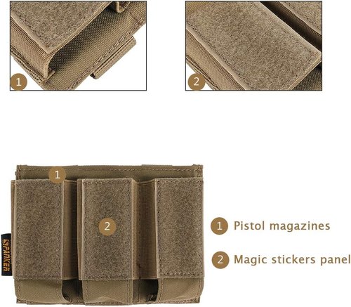 EXCELLENT ELITE SPANKER Tactical Open Top Double/Triple Pistol Mag Pouch for Glock M1911 92F Magazines 40mm Grenade