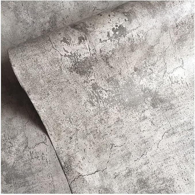 BAYYA 24x354 inch Gray Concrete Wallpaper Roll Peel Stick Grey Textured Thick
