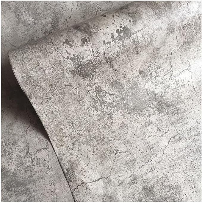 BAYYA Concrete Wallpaper Peel and Stick Grey Cement Contact Paper Industrial
