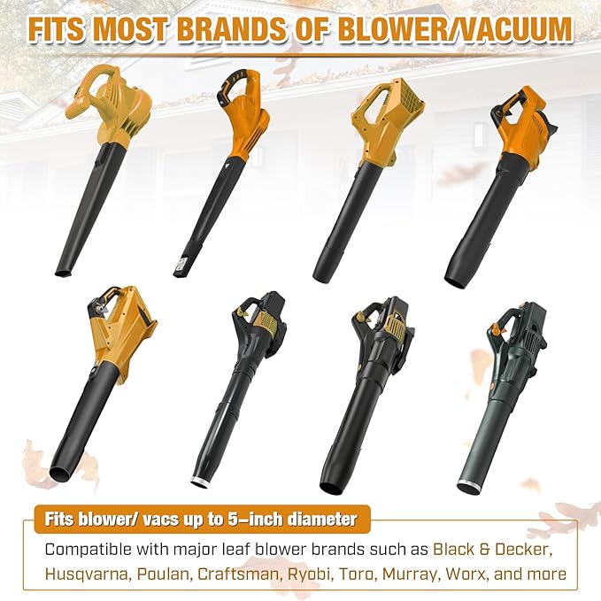 Glosaie Upgraded Universal Gutter Cleaning Tools from The Ground, Leaf Blower Attachment with Adjustable Angle Hook Tube, Compatible with blowers Within 5-inch Diameter, Black