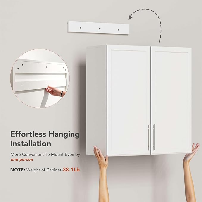 FIMELLO 30" Laundry Room Cabinets Wall Mounted