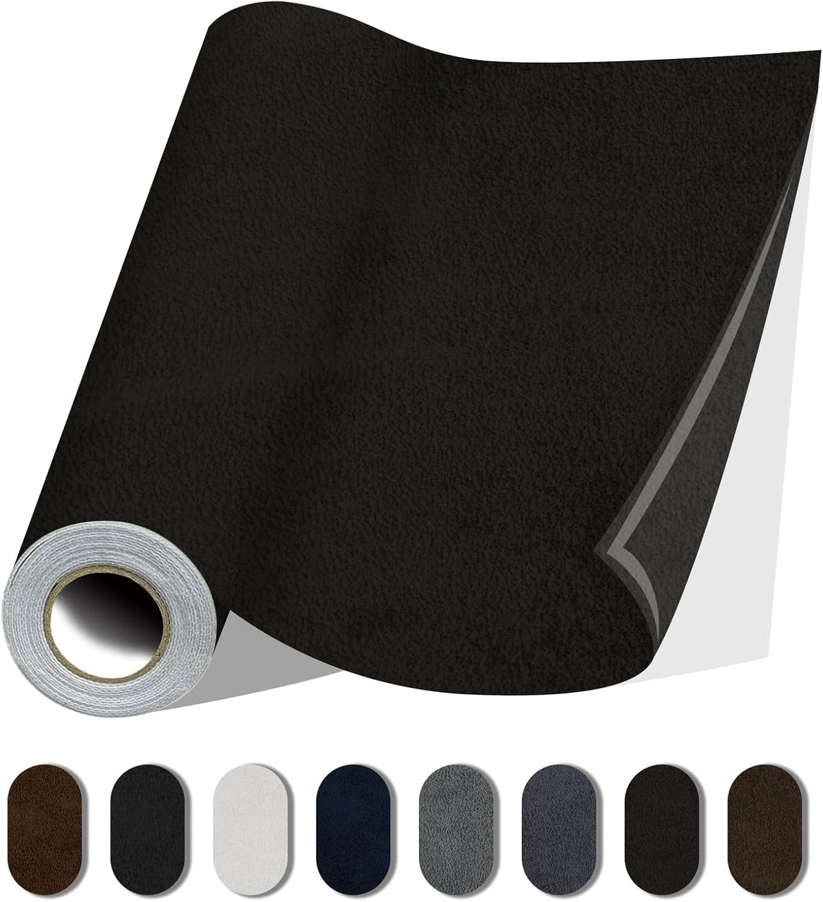Fabric Repair Patches, 17X158 Inch Self-Adhesive Suede Patches Tape Durable, DIY Large Fabric Repair for Sofa, Couches, Furniture, Chair, Clothing （17X158 Inch, Coffee）