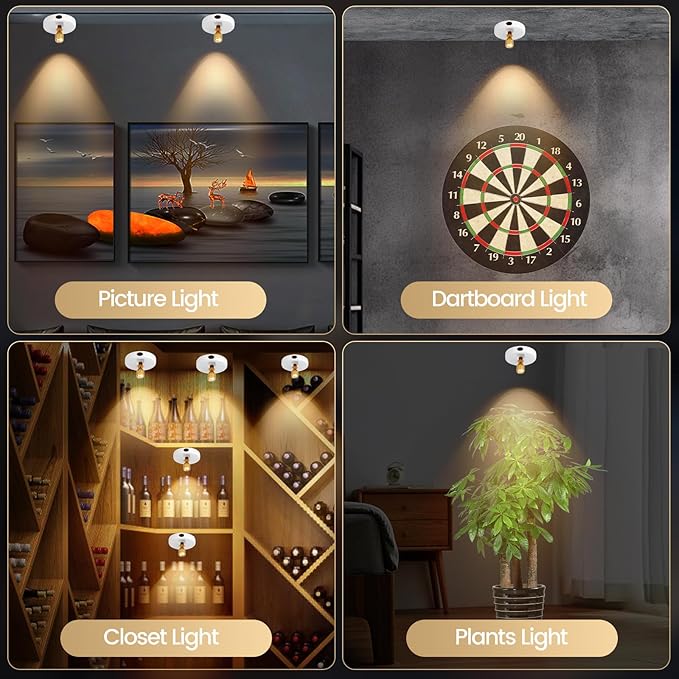 HAMVIDNE LED Spotlight, Rechargeable Battery Picture Lights, Uplighting Indoor