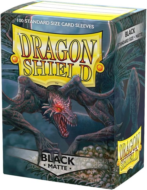 Dragon Shield | Double Sleeve Combo - Perfect Fit Black Matte Bundle (2X 100 CT) for TCGs