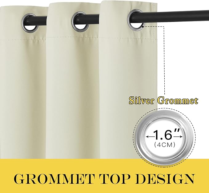 NICETOWN Blackout Curtains 72 inches Long, Grommet Privacy Window Treatment