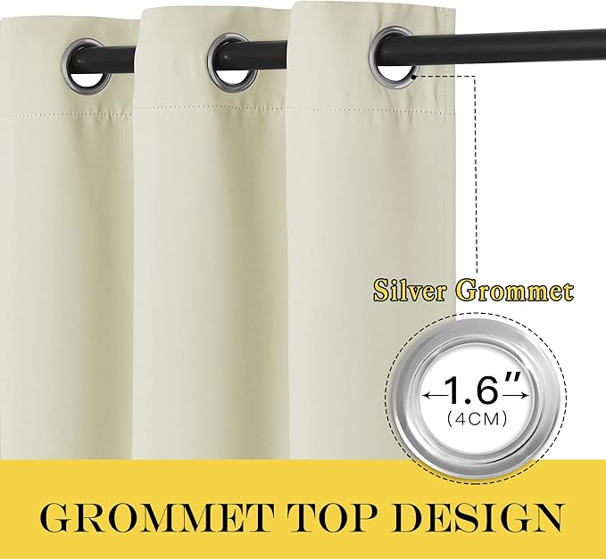 NICETOWN Beige Blackout Curtains