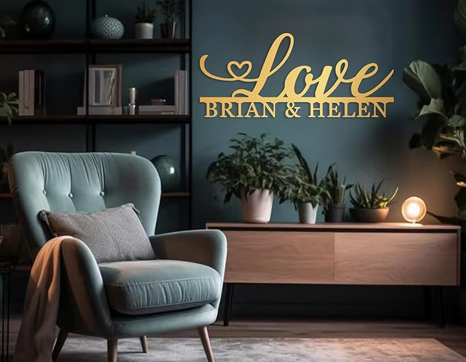 Personalized Love Name Signs for Couple, Custom Love Symbol Heart Metal Sign, Valentines Day Sign, Infinity Wall Decor, Home Wall Decor, Housewarming Present