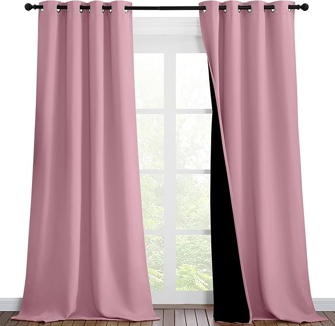NICETOWN 100% Blackout Blinds, 46 inches x 96 inches, Laundry Room Decor Window