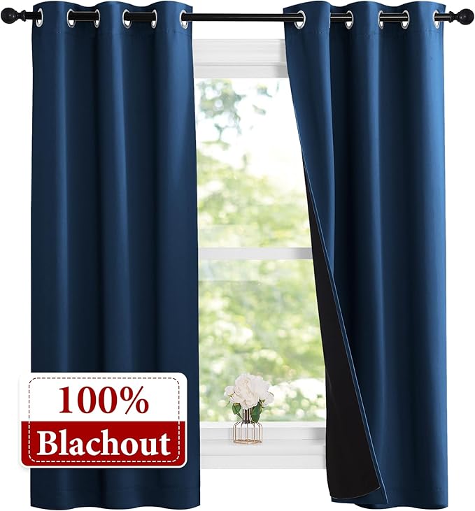 NICETOWN 100% Blackout Short Curtains