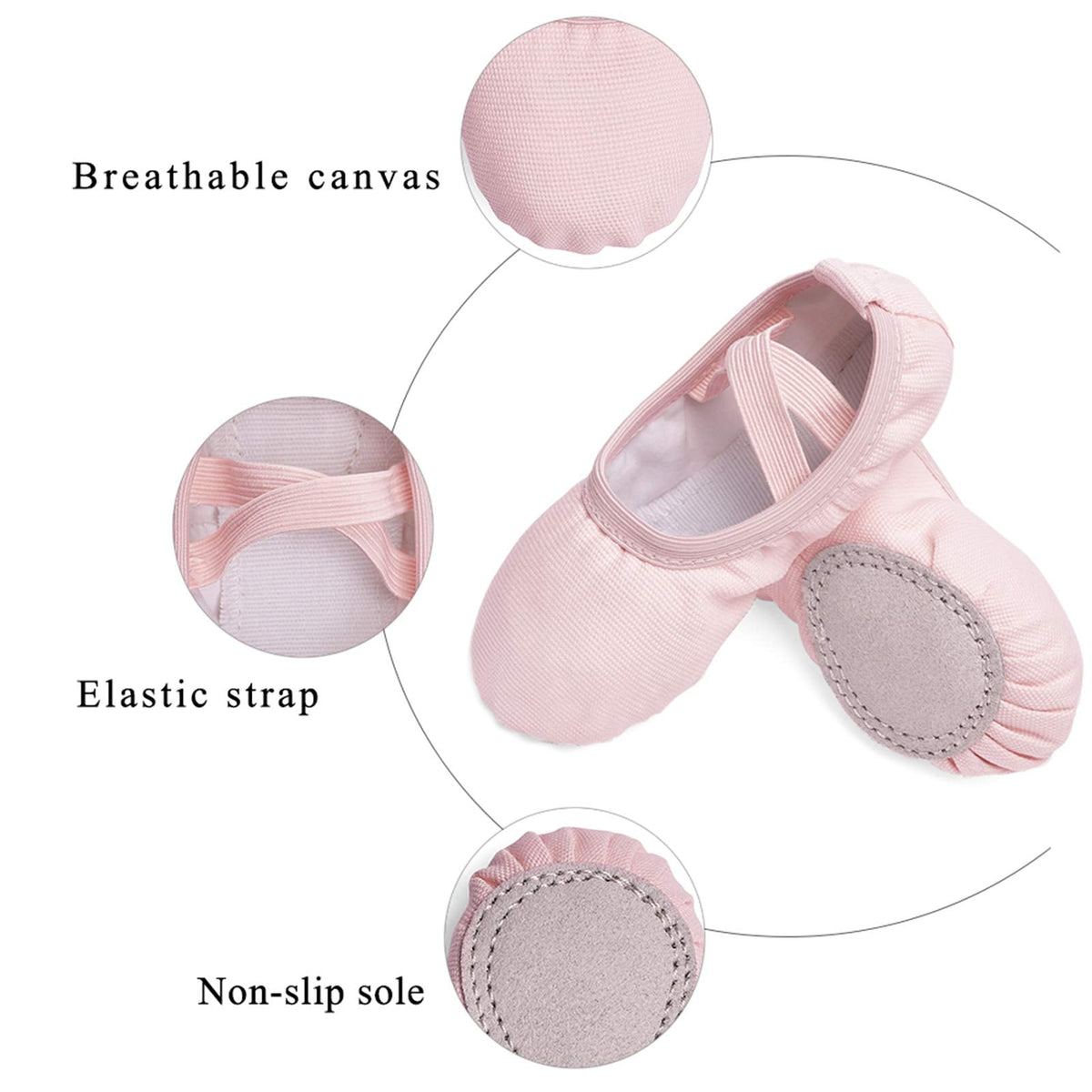 Stelle Canvas Ballet Shoes Toddler Girls Ballet Slippers No-Tie Boys Dance Shoes
