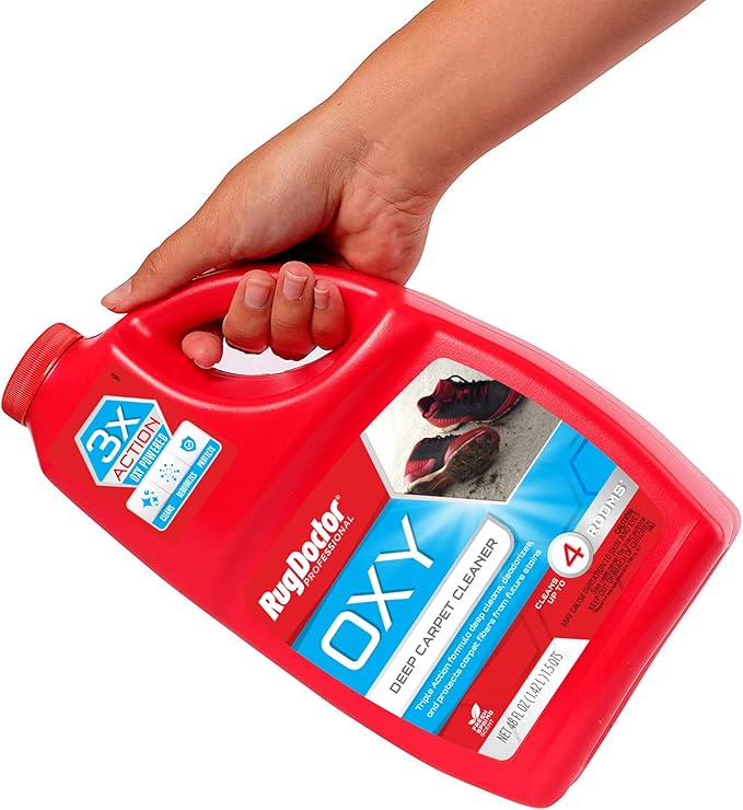 Rug Doctor Triple Action Oxy Deep Carpet Cleaner, 48 oz., Deep Cleans, Deodorizes, & Protects, Concentrated, Professional-Grade, 3X Action Formula