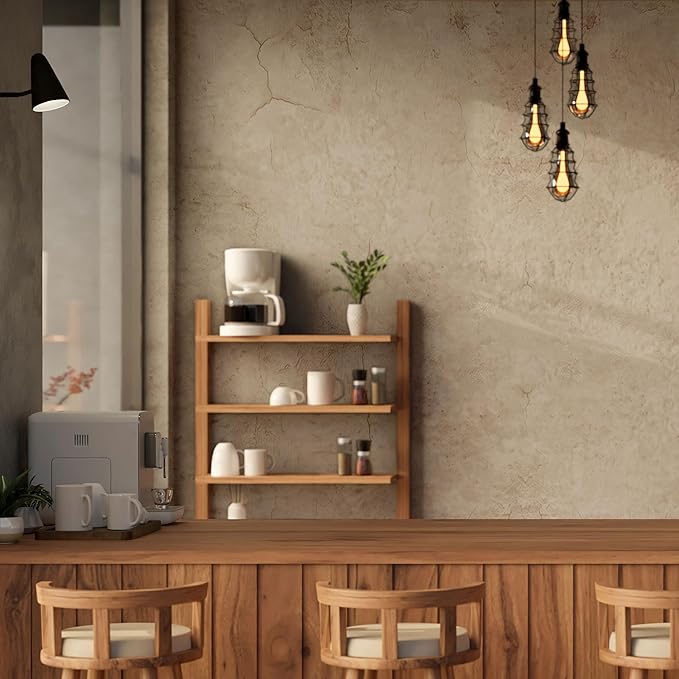 WADILE Beige Concrete Wallpaper 15.7 in * 354 in, Cement Contact Paper 3D Matte