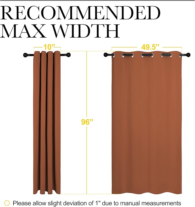NICETOWN Burnt Orange Blackout Curtains