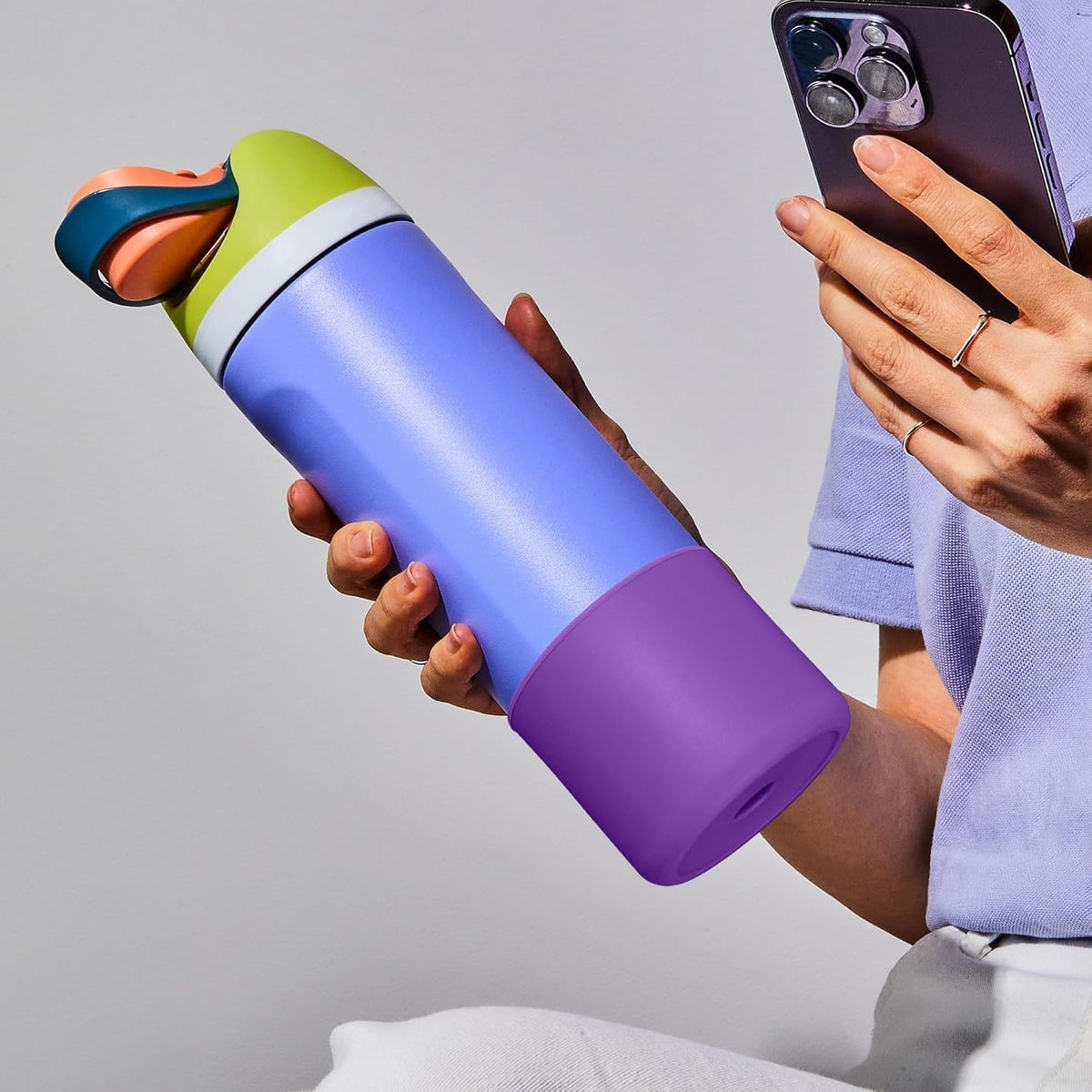 Silicone Boot for Owala 40 oz Water Bottles, Anti-Slip Protective Sleeve for Twist & FreeSip & Flip Insulated Bottles, Boot Bottom Base (Grey)