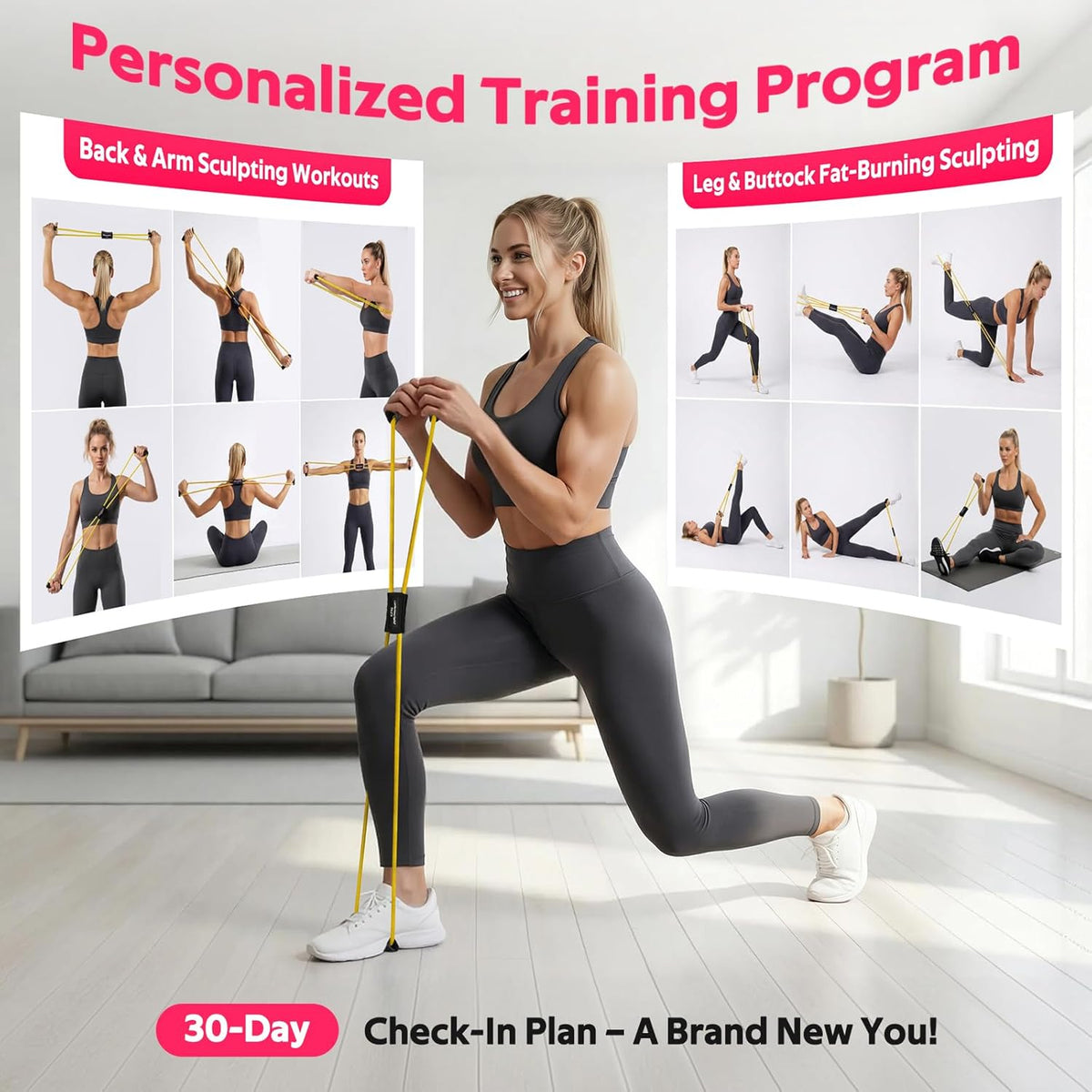 RENRANRING Figure 8 Resistance Bands - Set of 3 Fitness Exercise Tubes for Arm & Shoulder Stretch