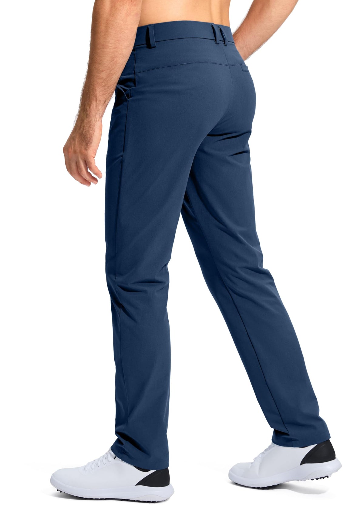 Pudolla Men's Golf Pants Work Dress Comfy Pants Casual Slacks Trousers with Pockets(Navy 42Wx32L)