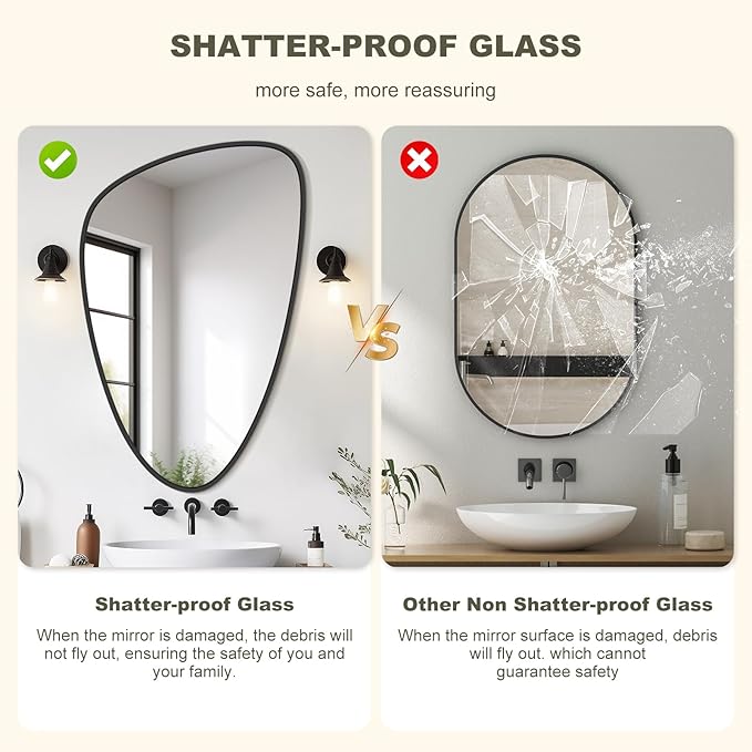 WallBeyond Asymmetrical Mirror, Irregular Wall Mirror, Wall Mirrors Decorative