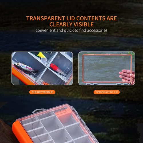 tackle box waterproof storage organizer 2Pack 3600 Fishing boxes Tray With Removable Dividers Lure Boxs Terminal container